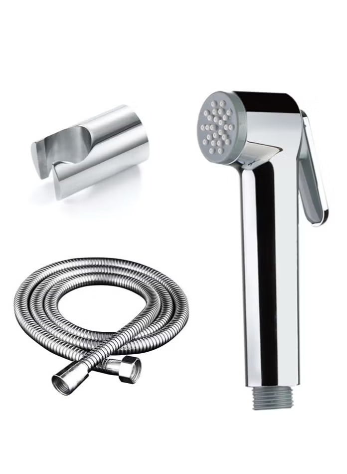 Stainless Steel Shattaf Hand Spray Set Handheld Toilet Bidet Sprayer with Flexible Hose & Wall Mount Jet Spray - Image 1